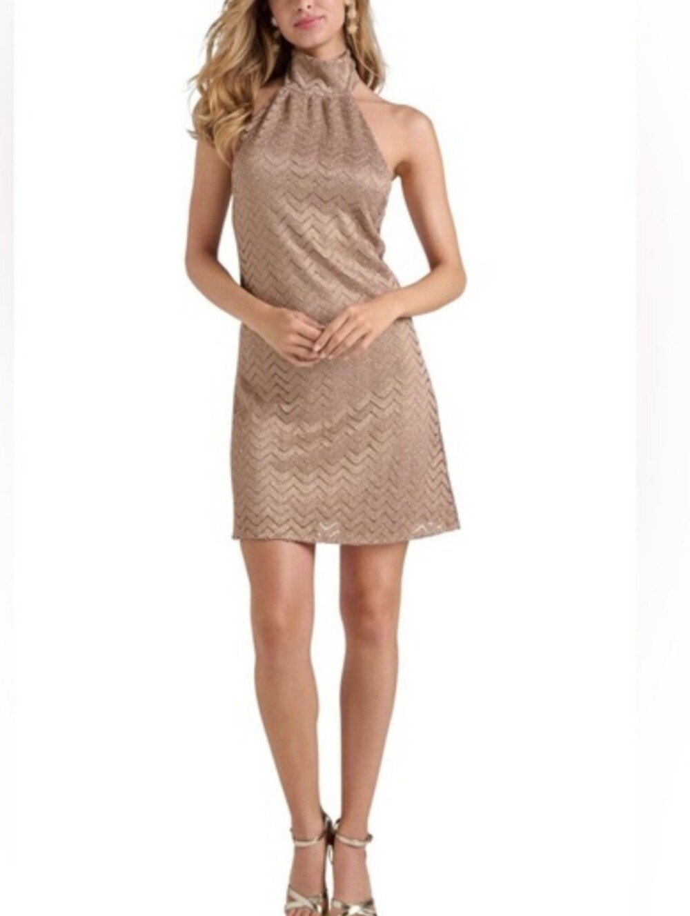 VENUS Halter Neck Lace Glitter Dress, M, RN#129406, NWOT